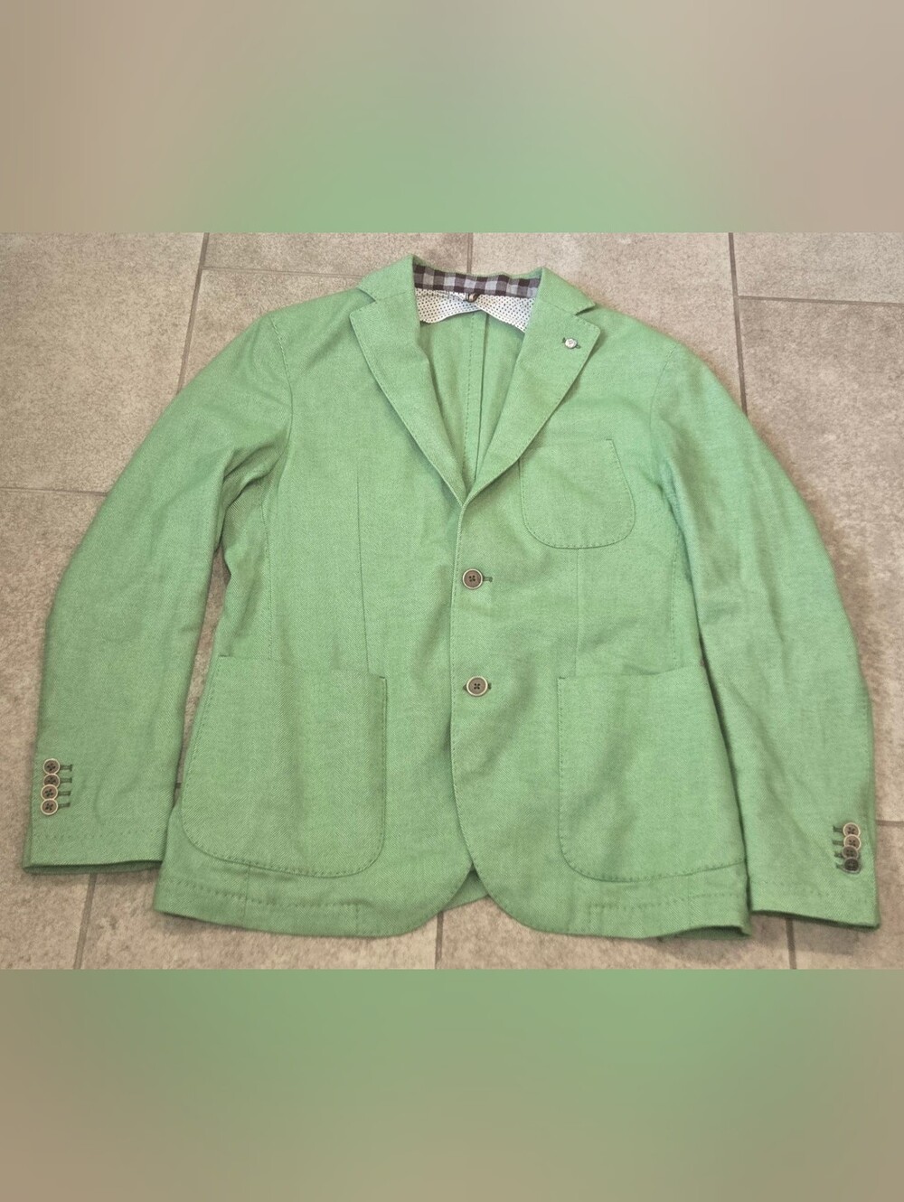 L.B.M. 1911 Fly Sport Coat Blazer Green 100% Cotton Unstructured Italy 50R 40R